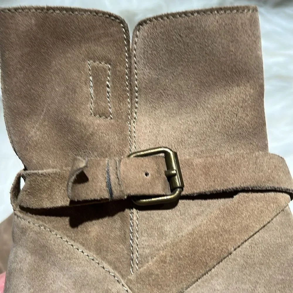 J.Crew $198 Pull‎ On Boots in Tan Suede Size 6. B30B